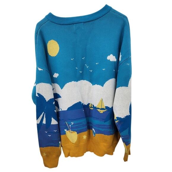New NWT Sinar Knit Novelty Beach Sweater Size Medium - Picture 2 of 7
